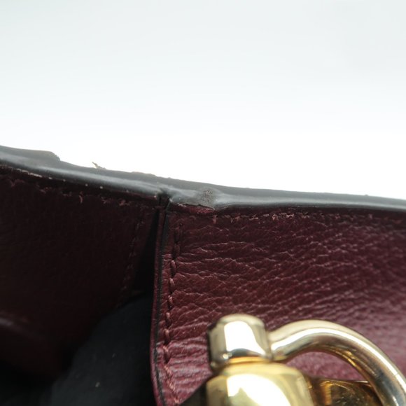 Gucci Burgundy Shoulder Bag with Gold Chain - Picture 6 of 12